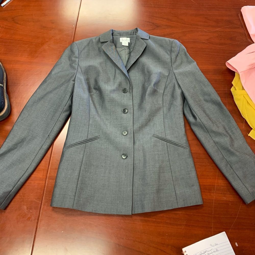 Loft Vintage Long Wool Suit Jacket sz 2